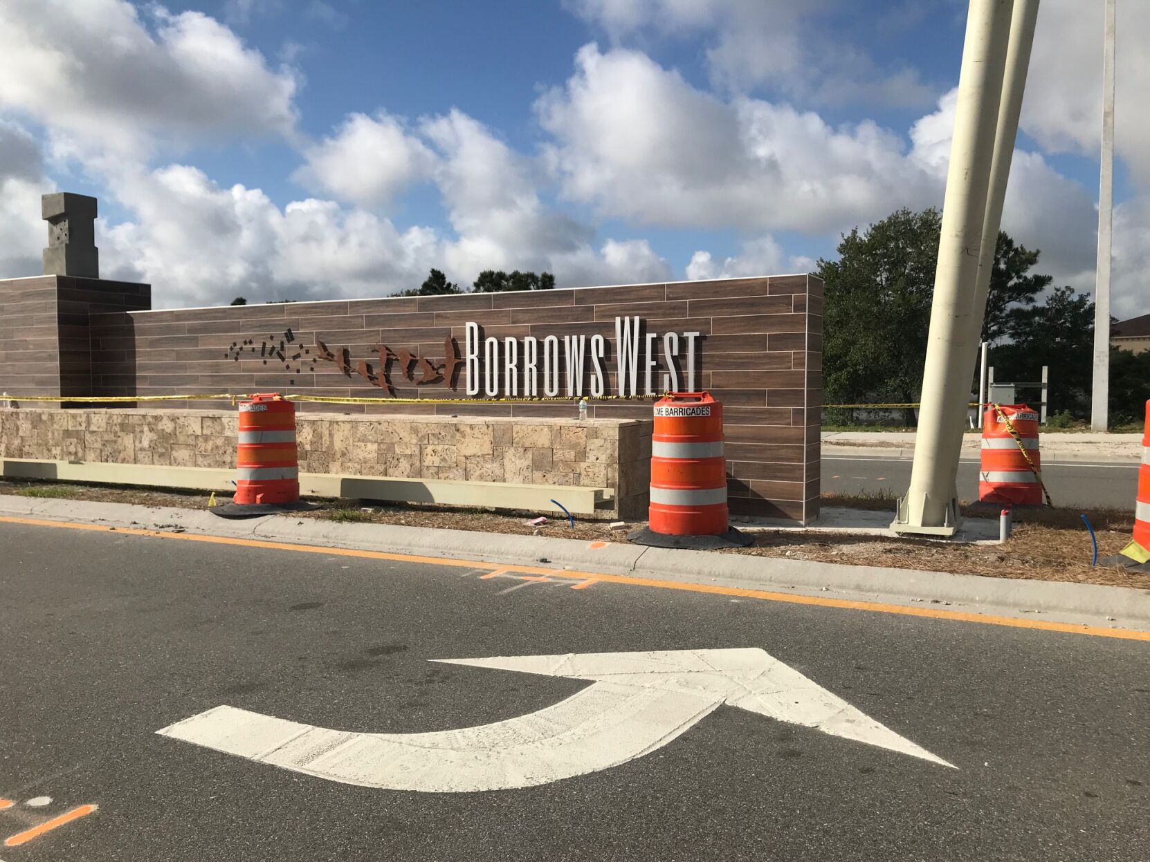 New Borrows West entrance sign